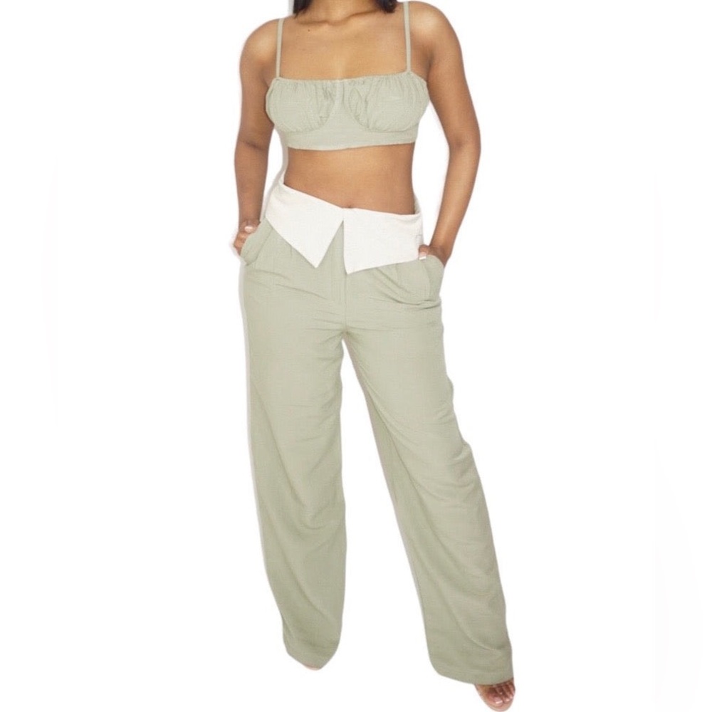 Green Cargo Pants Set